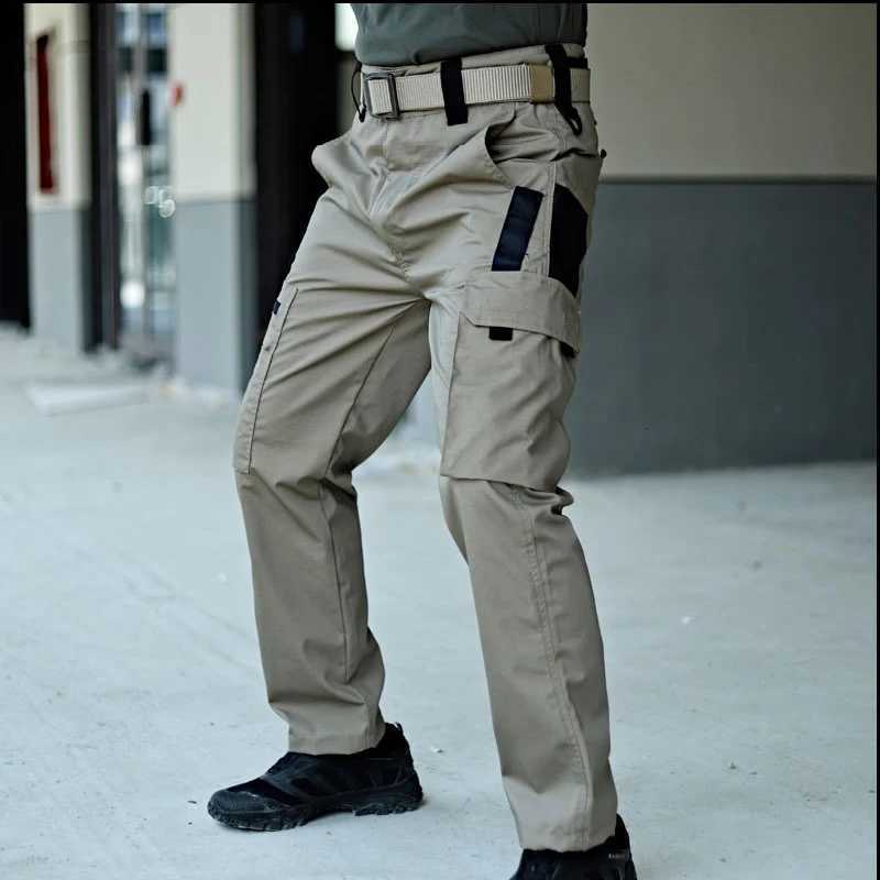 2024 Mens Tactical Pants City Casual Cargo Trousers Waterproof Multi-pocket Wear-Resistant Outdoor Training Work Mens Trousers X250812