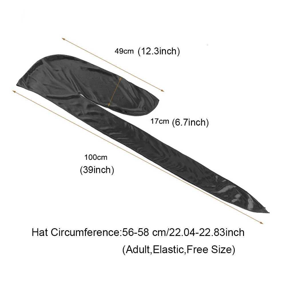 Unisex Adult Satin Long Tail Doo Rag Durag Bandanas Cap Pirate Hat Turban for Men Hip Hop Headband Biker Headwrap Women Headwear XJ250812