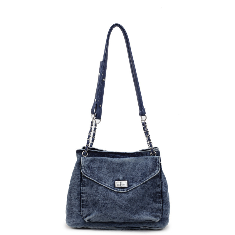 Summer Denim Large for Women New Trendy Fashion Workwear Style Tote Versatile Commuter Shoulder Crossbody Bag