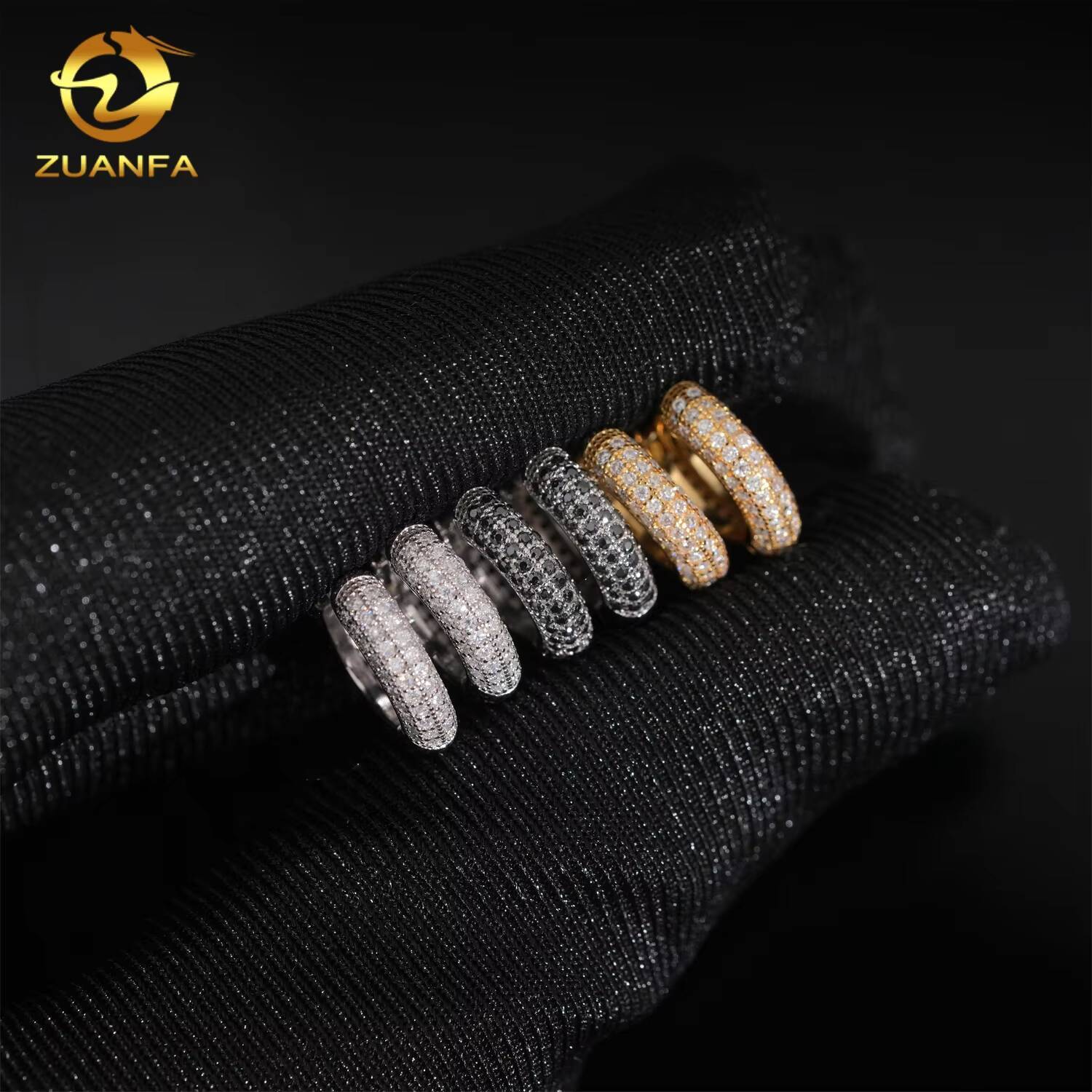 Wholesale D VVS Moissanite Hoop Earrings Screw Back 925 Silver Hip Hop Earrings for Men and Women