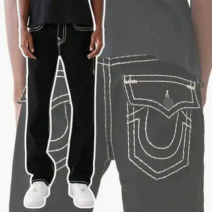 Vintage Hip Hop Street Leisure Denim Pants Buddha Y2k Gothic Fashion Embroidered Straight Leg Wide Leg Jeans Men Clothing X250812