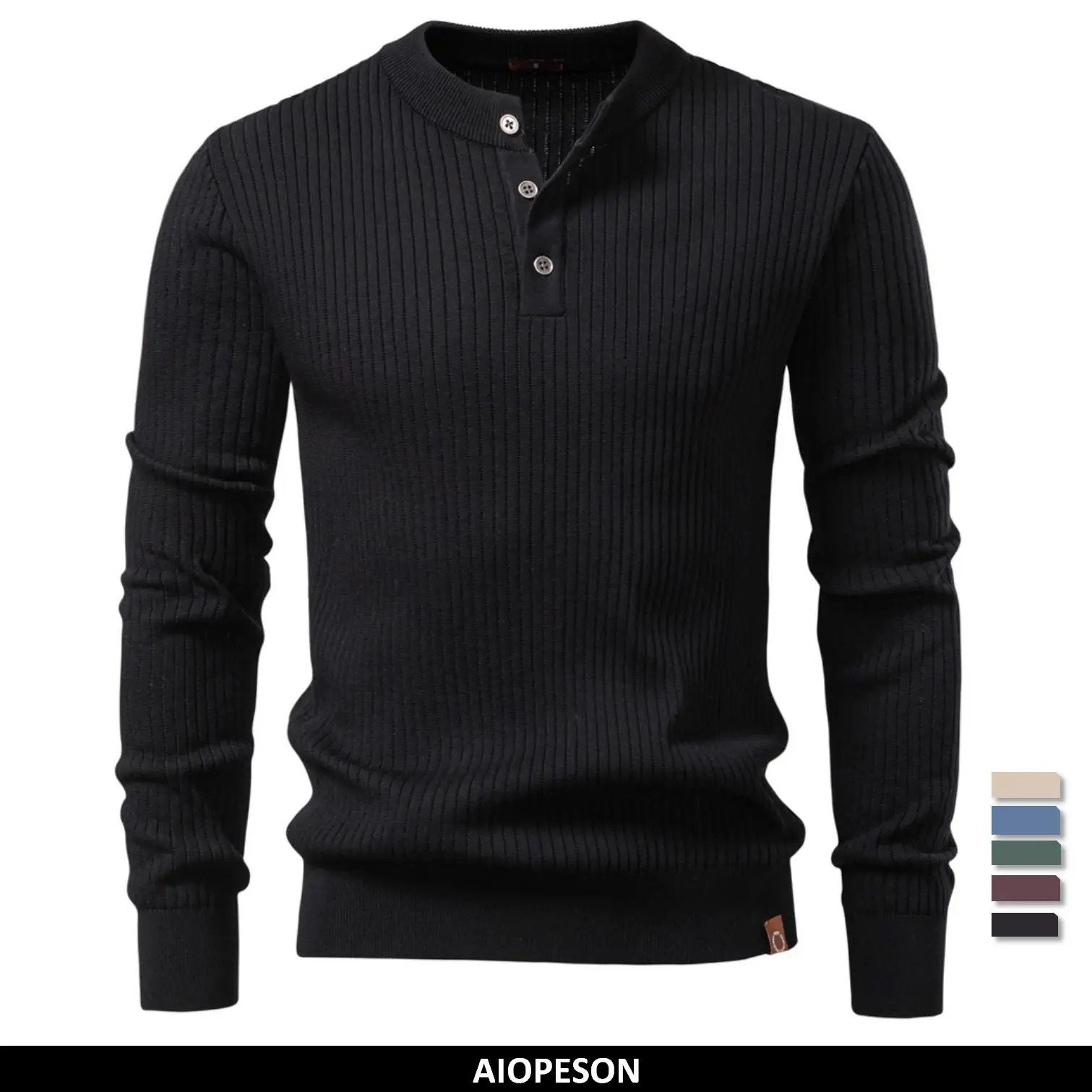 AIOPESON Fashion Polo Shirt Men Minimalist Henley Long Sleeve Solid Color Contemporary Fit High Quality Polos Men 250811