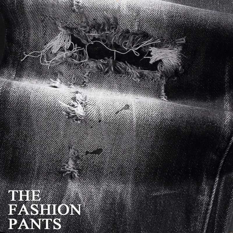 2023 Fashion New Black Gray Mens Jeans Scratch Painting Washed Water Nostalgic Stretch Slim Fit Jeans High Street Hip Hop B X250812