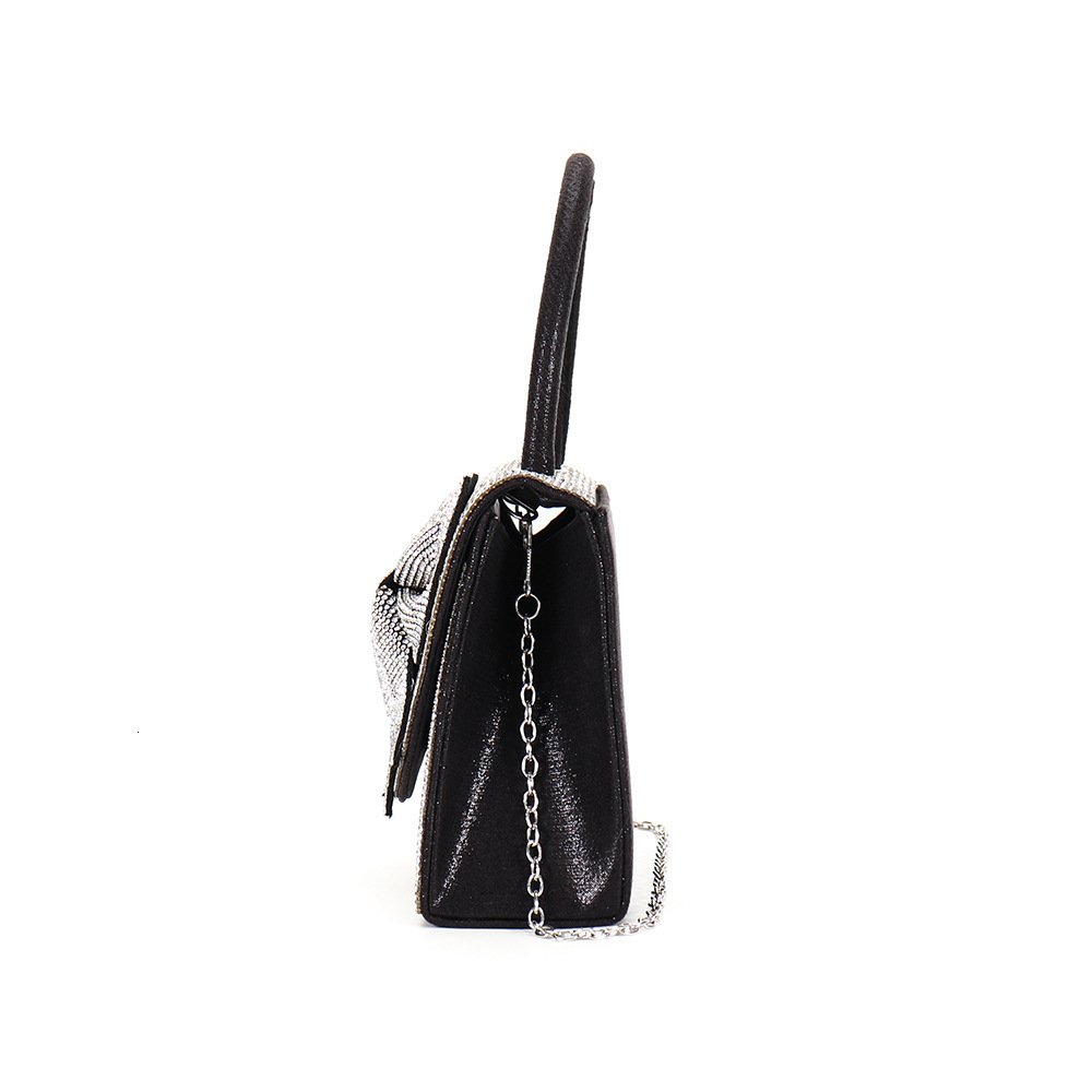 2025 Autumn New Women's Shoulder Bag, Solid Color Water Diamond Decorative Banquet Side Handbag, Designer Bag, Women's Crossbody Bag