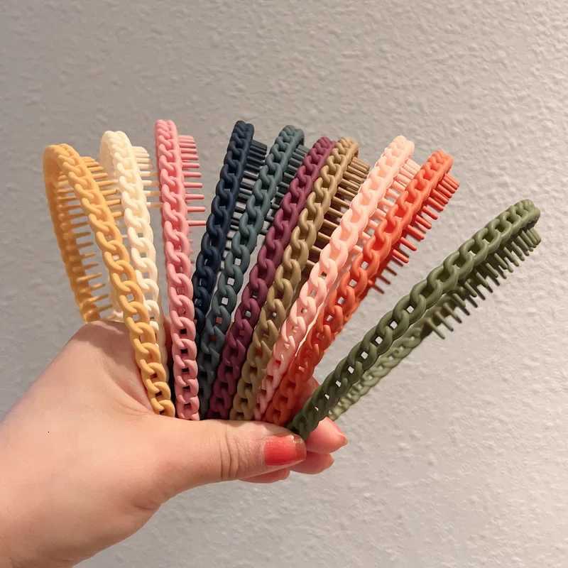 New Fashion Twist Resin Geometric Grid Anti-slip Wave Hair Band for Women Girls Hair Accessories X250812