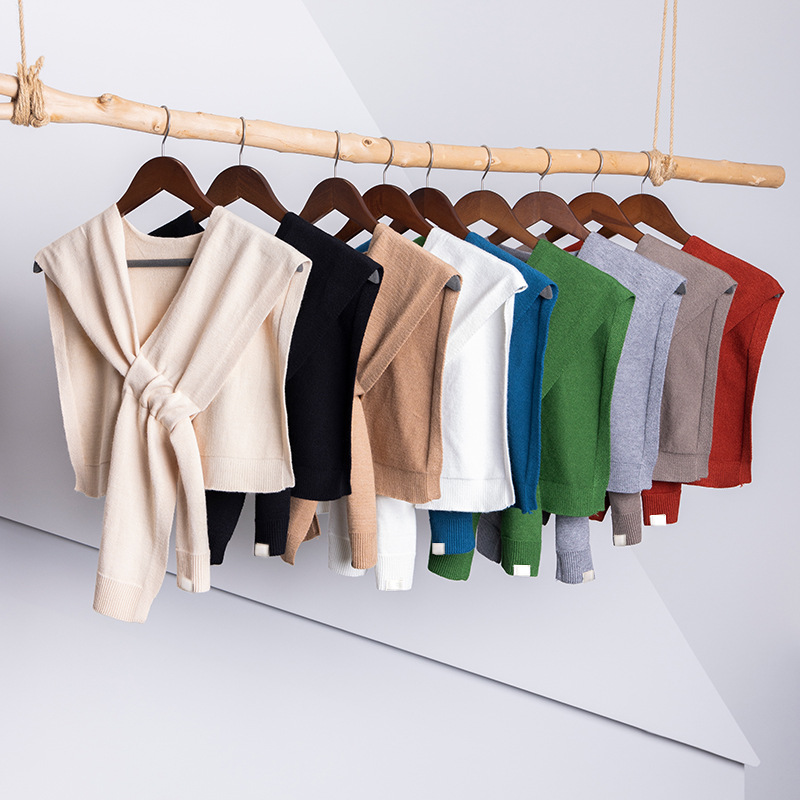 K1635 New style outer simple solid color knitted shawl women's summer sun protection small shawl office air conditioning decoration small waistco