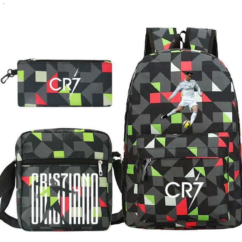 3pcs CR7 Backpacks Simple Style Lightweight Boys Girls School Bags Capacity Teens Laptop Backpack Women Men Travel Backpacks W250812