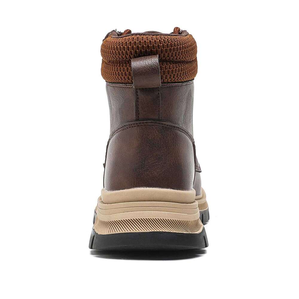 Men Puncture-Proof Waterproof Work Steel Toe Safety Industrial Indestructible Boots Side Zipper Shoes