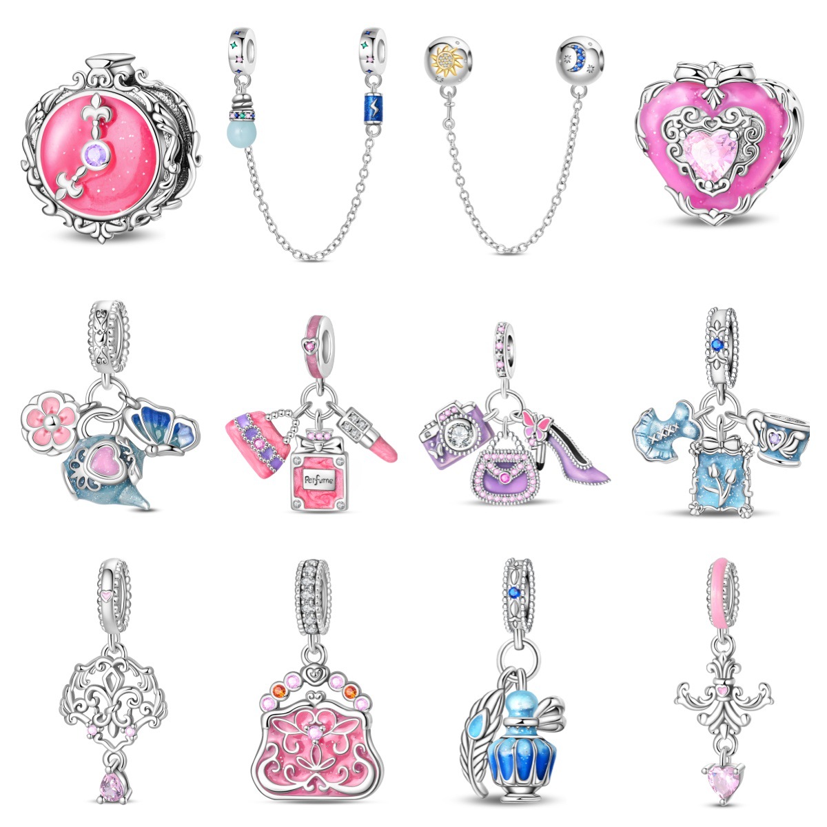 S925 Silver Original Design Baroque Retro Bag Accessories Beaded Charm DIY Jewelry Accessories Bracelet