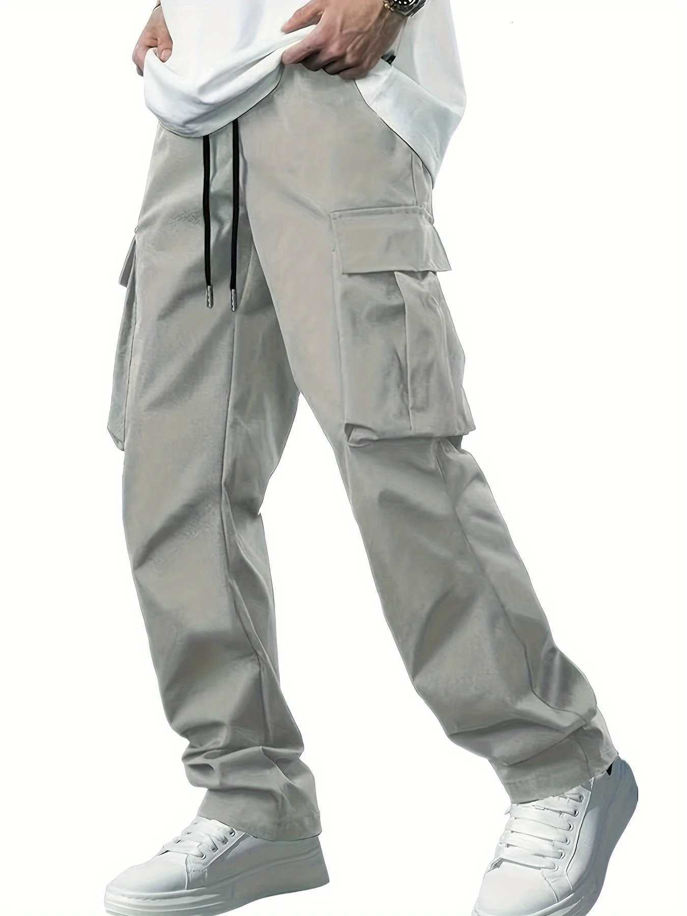 Mens New Multi Pocket Workwear Pants European and American High Street Trendy Brand Retro Casual Leggings Mens X250812