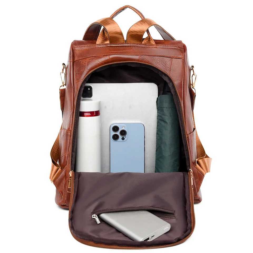 New Women Backpack High Quality Leather Backpack Multi-function Shoulder Bags School Bags for Teenager Bagpack Mochila Y250811