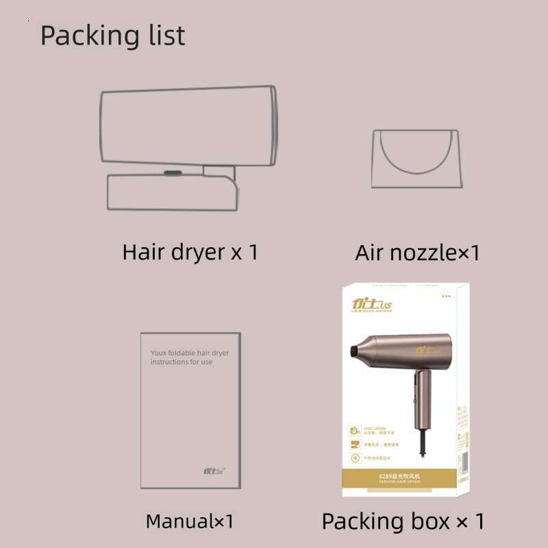 Blue Cold Air Hot Air Adjustable Hair Dryer for Professional and Home Beauty - Precise Thermal Control