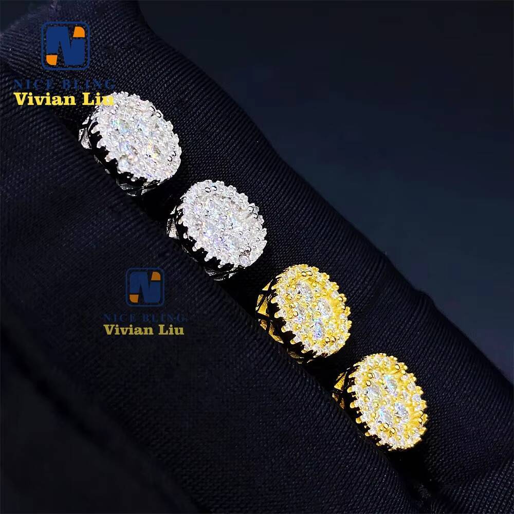 Pass Diamond Tester High Quality S925 Sterling Silver Luxury Fashion Jewelry Vvs Moissanite Stud Earrings