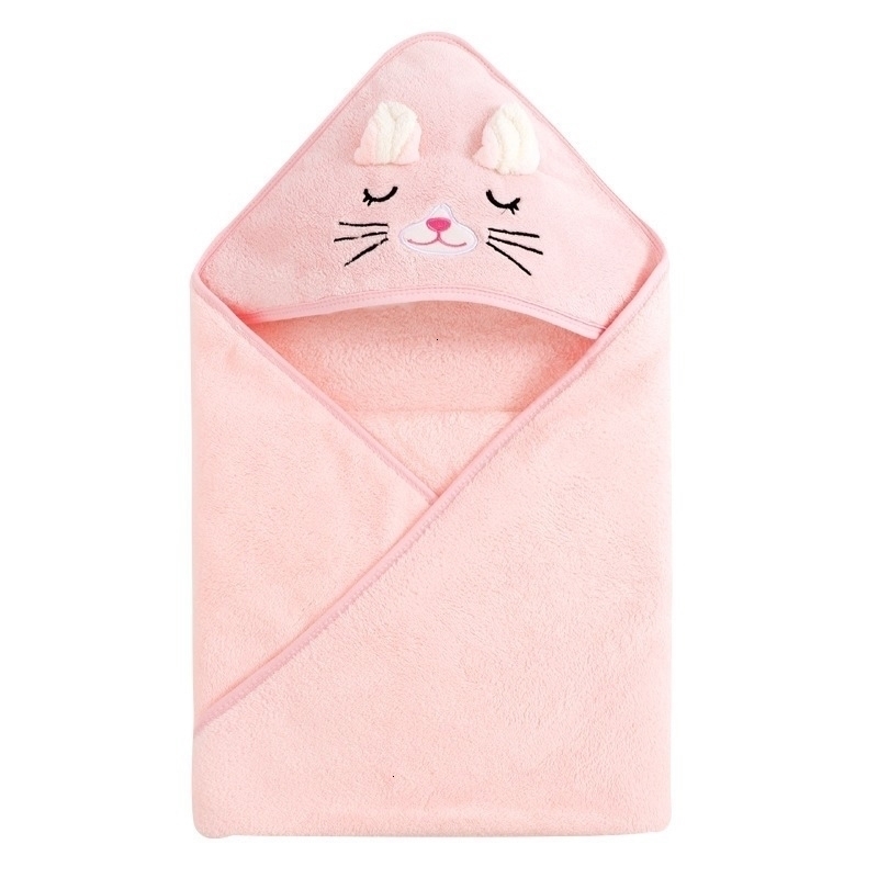 Cartoon Animal Kids Hooded Bath Towel Coral Velvet Water Absorbent Cape Wrap Comfortable Blanket for Children w250725