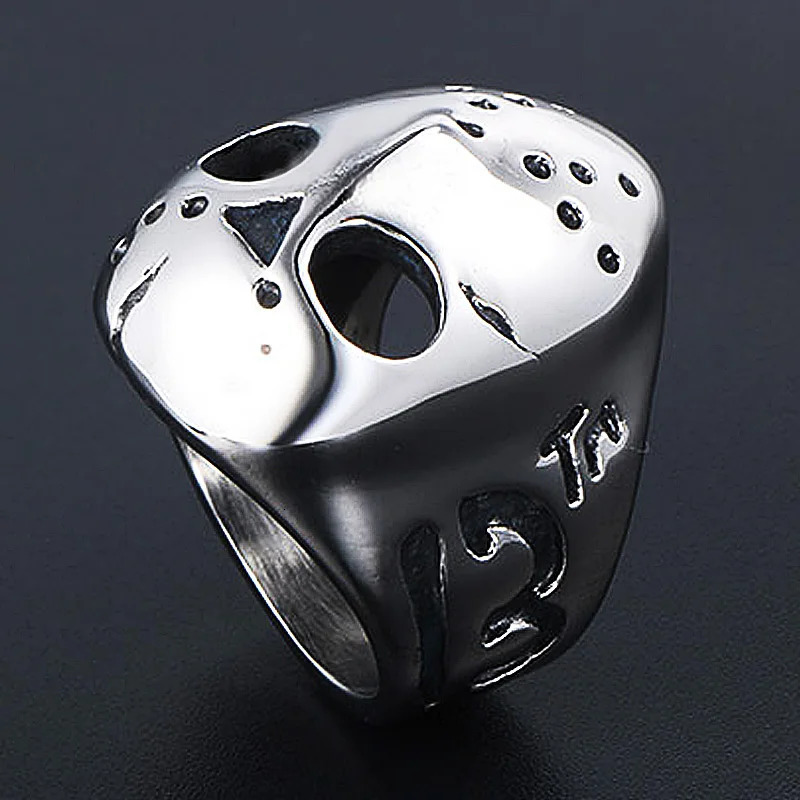 est Black Friday Killer Jason Mask Ring Mens Stainless Steel Punk Ring Male Hip Hop Biker Jewelry Creativity Gift Wholesale 250812