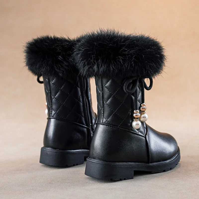 Winter Girl Boots Fashion Versatile Long Tube Boot Comfort Casual Cotton Boots Warm Princess Girl Shoes Velvet Simple Snow Boot XJ250812
