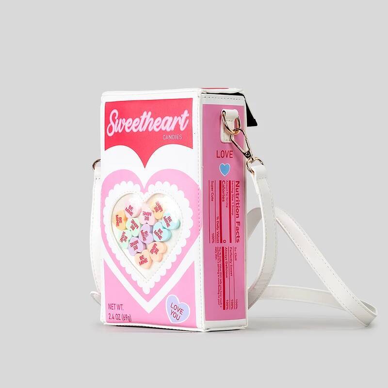 Fashion Love Hearts Pattern Women Shoulder Bags Cute Box Crossbody Bag Funny Novelty Small Phone Purses Lovely Gifts For Girls