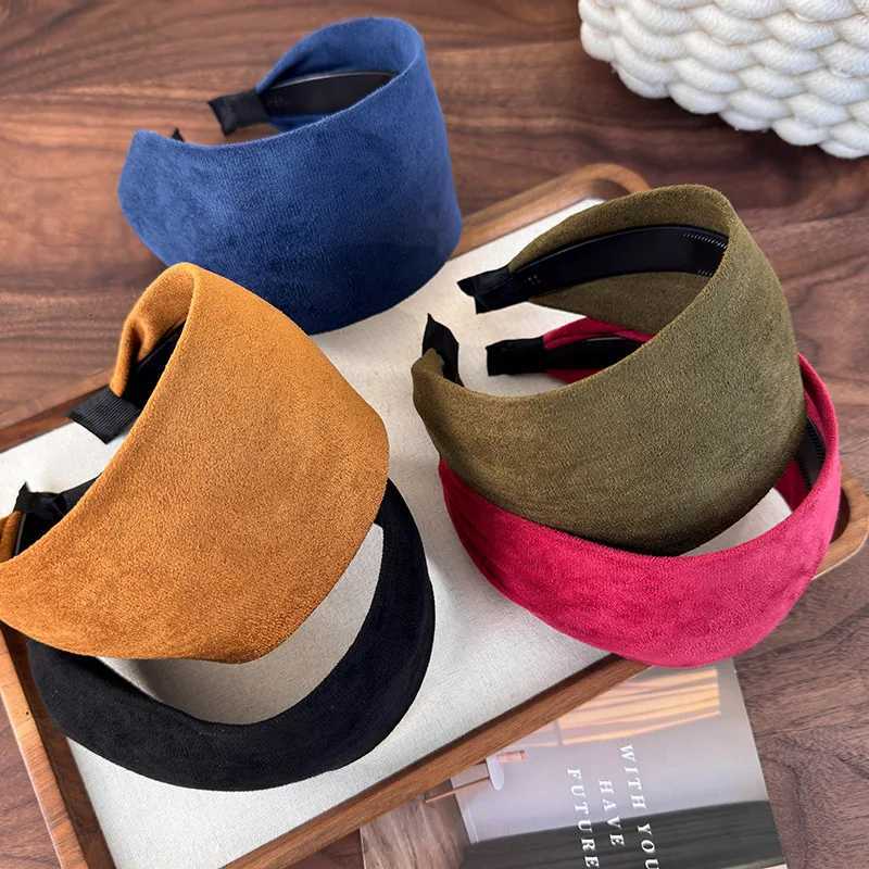 Retro Imitation Suede With Wide Edges Band Autumn Winter For Women Temperament Hair Hoop Fem Anti-Slip Hair Band Dress X250812