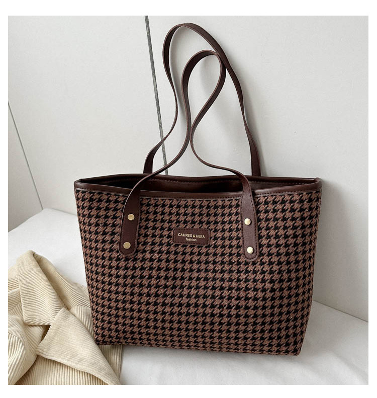 Fashion Commuter Large Capacity New Autumn Plaid Trendy Casual Single Shoulder Tote Bag for Women ddmymarket
