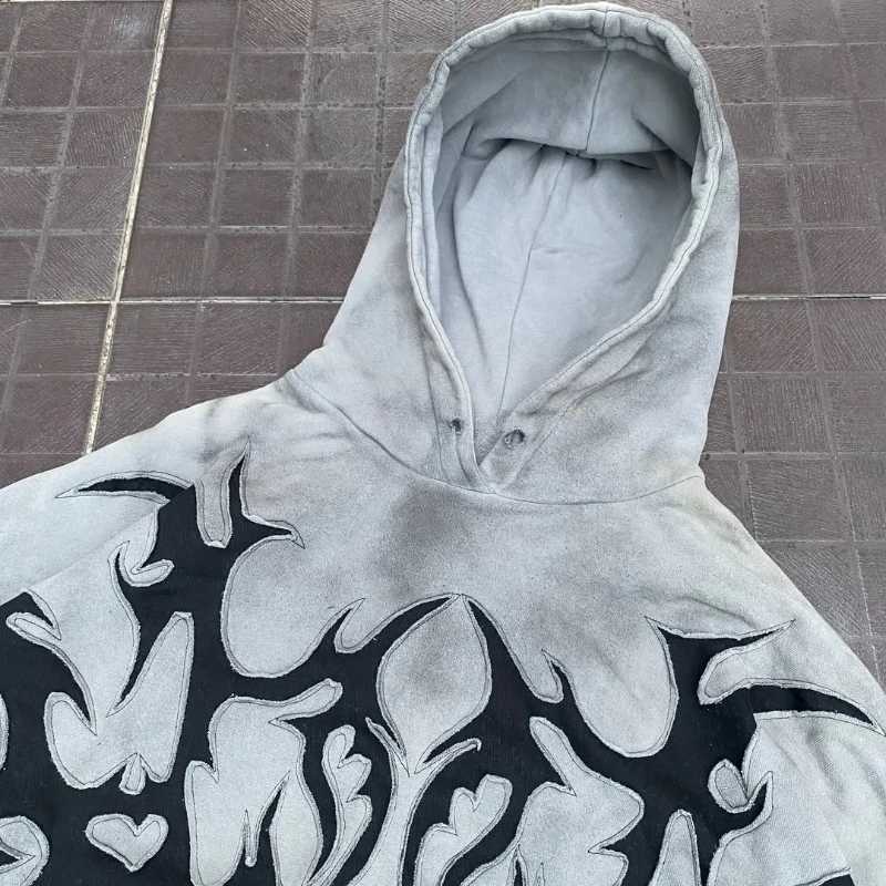 Y2K dirty dust American Harajuku street sweatshirt men oversized printed hip hop retro gothic women fashion hooded sweatshirt Y250811