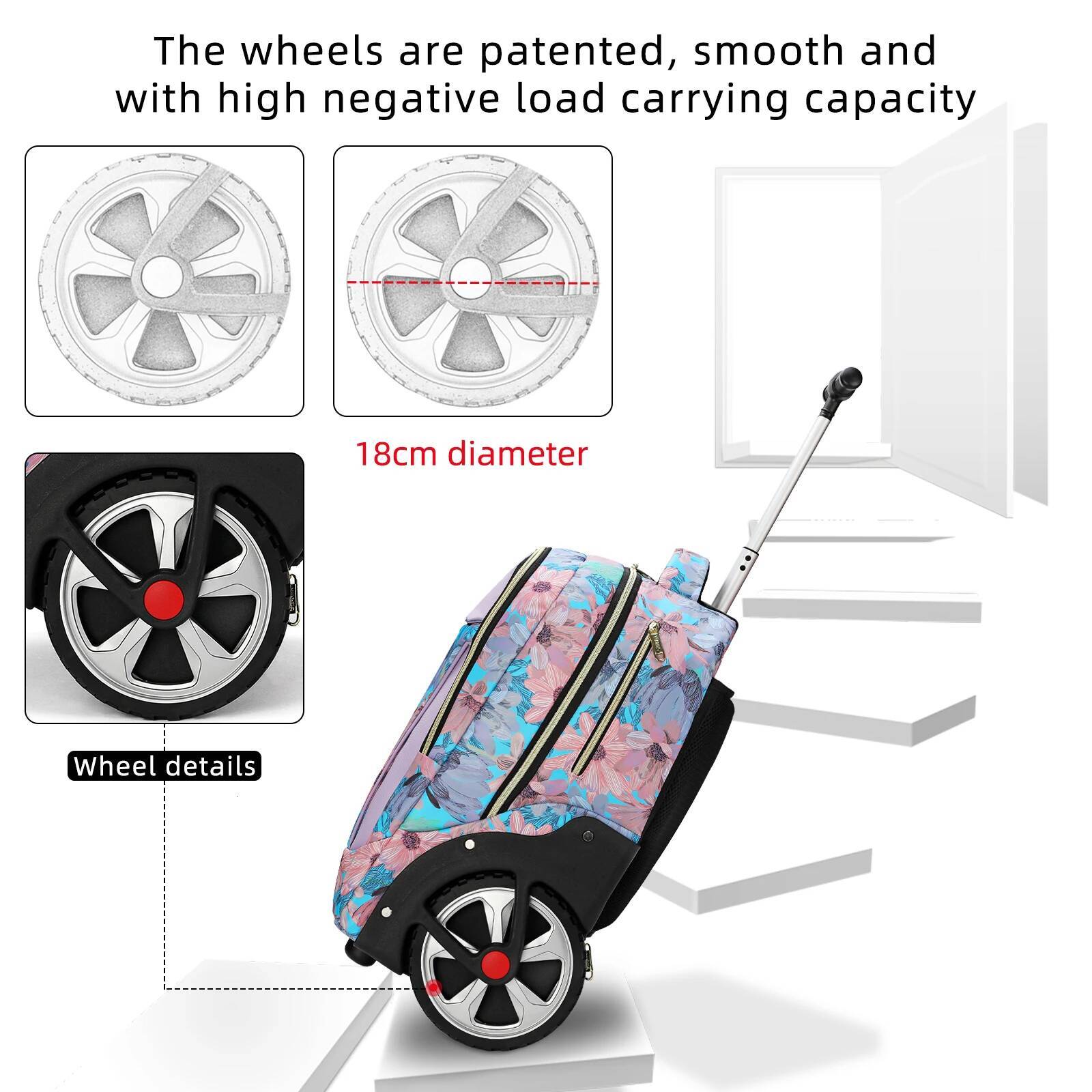 Suitcases Rolling Lage With Wheels Travel Large Capacity Trolley Bags Multifinonal Backpack Laptop Schoolbag high-quality