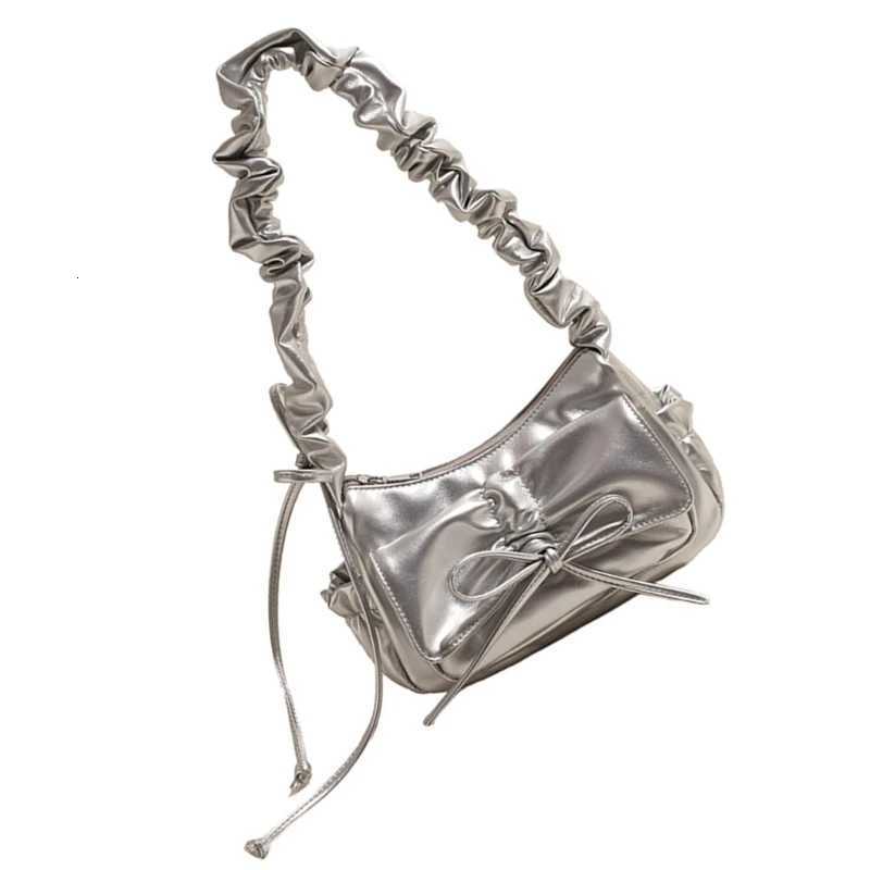 Stylish Casual Pleated Shoulder Bag with Novelty Bowknot PU Leather Handbag Purse for Women Z250812