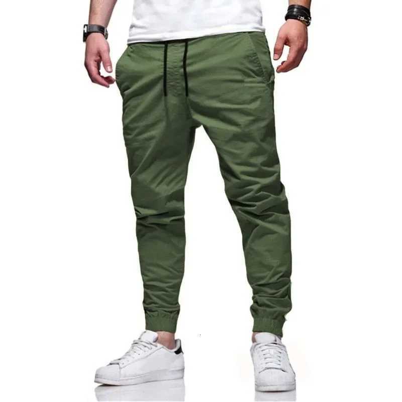 uth Mens Pure Color Slim Fit Workwear Pants Casual Trousers with Cuffs 2024 Trendy Cross-Border Male Fashion W250812
