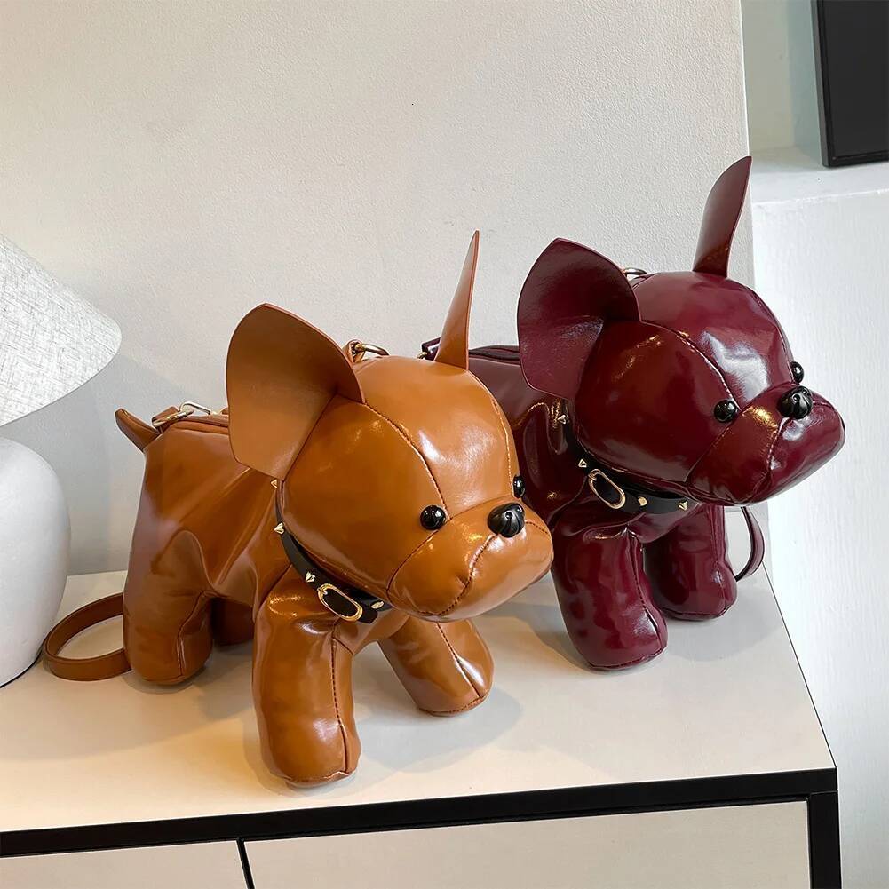 Shoulder for Women Bulldog Shaped Crossbody Bag PU Leather Wallet Tote with Zipper Handbag Satchel Purse high-quality