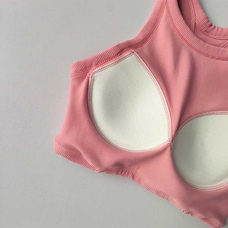 Fixed One Piece Racerback Tank Top Womens Fitness Quick Dry Fitness Bra Running Sleeveless Suit for External Wear Z250812