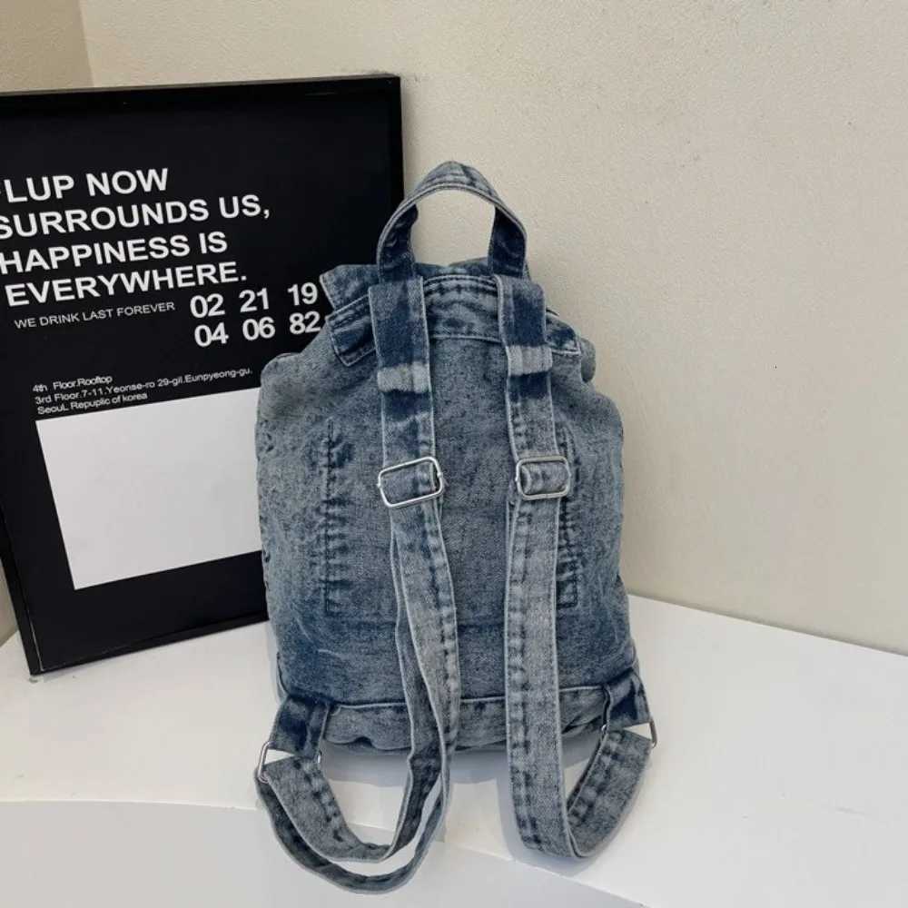 Casual Fashion Denim Backpack Vintage Large Capacity Student Schoolbags Soft Cowboy Travel Back Packs Women Y250811