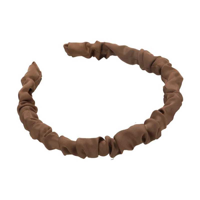 2023 New Solid Color Silky Satin Pleats Bands for Women Girls Elegant Hair Hoop Wash Face Hair Band Fashion Hair Accessories X250812