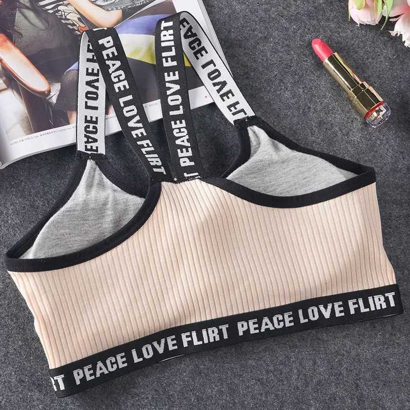 Women Letter Sports Bra Top Push Up Fitness Running Bra Underwear Solid Cotton Sport Tops Female Gym Wear Sportswear Sexy Bar Z250812