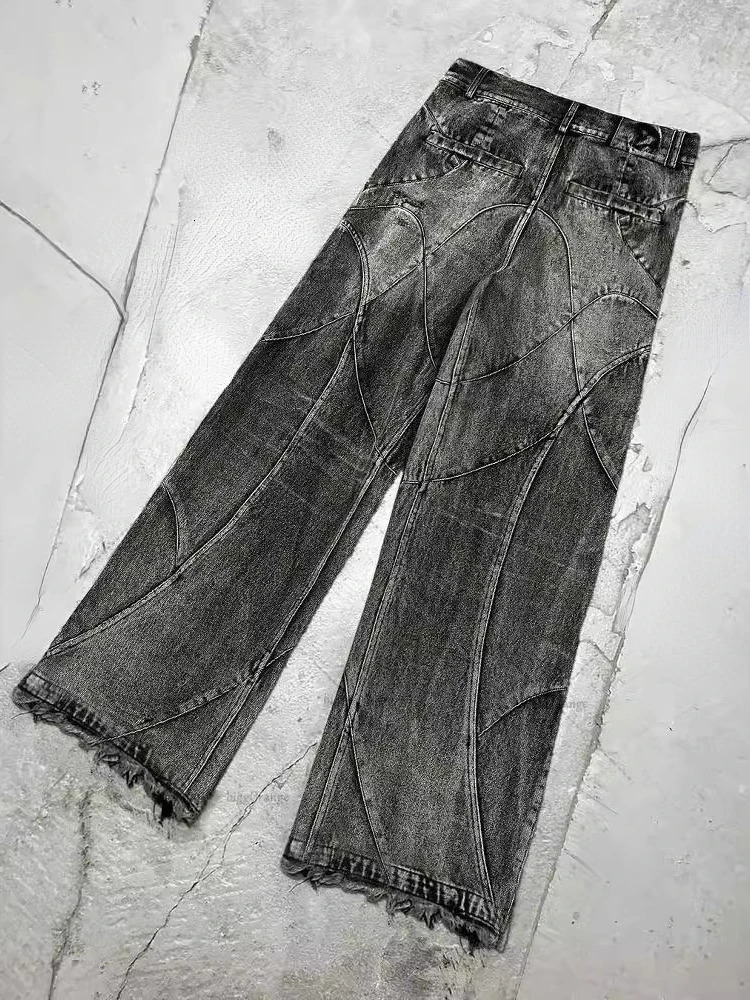 HOUZHOU Vintage Y2k Gothic Baggy Jeans Oversize Goth Harajuku Streetwear Denim Pants Japanese Style Korean Fashion Trousers 250811