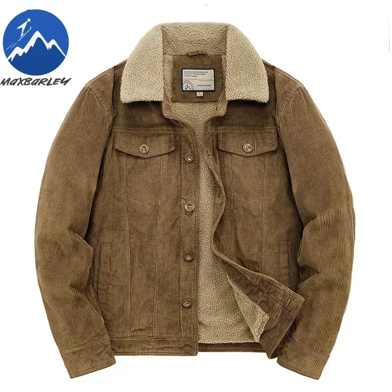 Male Cotton Jackets Padded Warm Loose Parka Coat Corduroy Short Jacket Man Solid Fur Collar Windbreaker Winter Men Fleece Jacket 250811