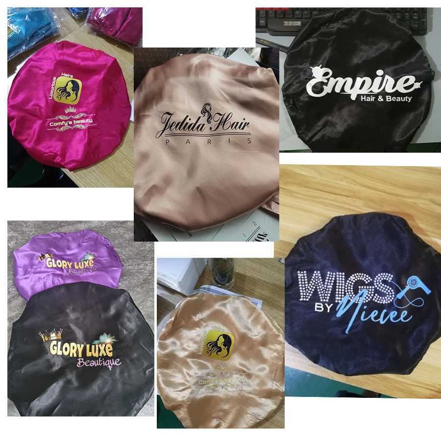New Large Satin Bonnet Silk Night Sleeping Cap Long Satin Bonnet With Head Tie Band Bonnet Edge Wrap For Women Curly Braid Hair XJ250812