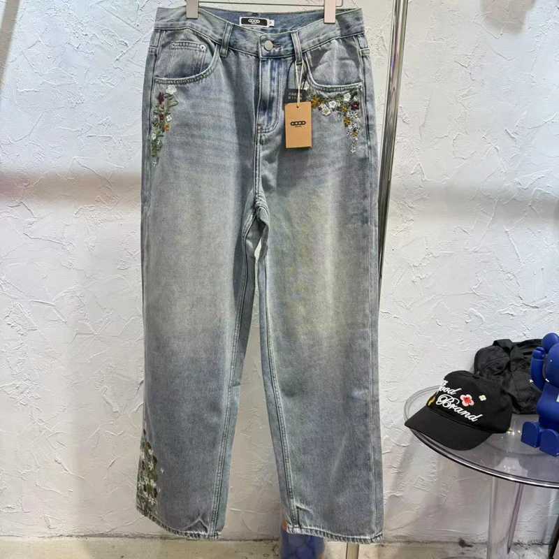 25SS New Unisex Goodbrand Jeans Fashion Retro Washed Straight-leg Trousers Colorful Flower Embroidery GOODBRAND Denim Pants X250812