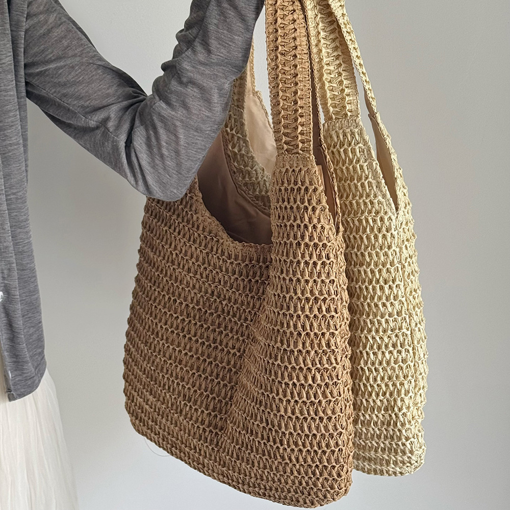 Summer Woven Handmade Straw Tote Shoulder Women s Casual Vacation Style Large Capacity Bag ddmymarket