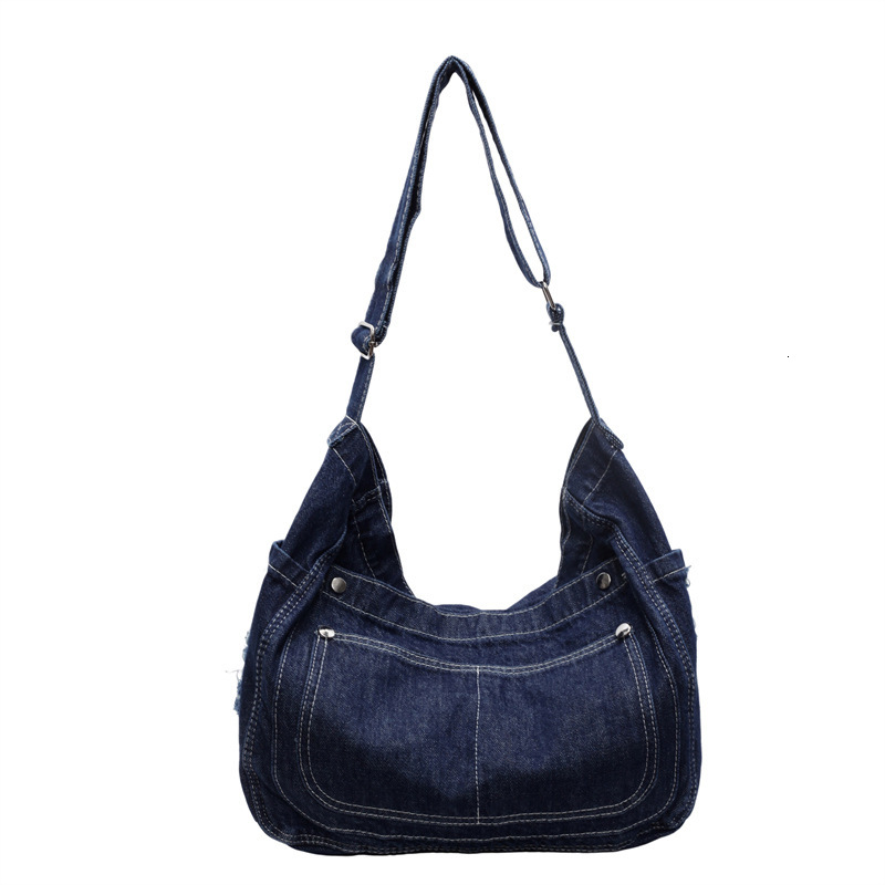 Large Capacity Versatile Denim Messenger Women, Simple Canvas for Men, Student Shoulder Bag, Crossbody Bag