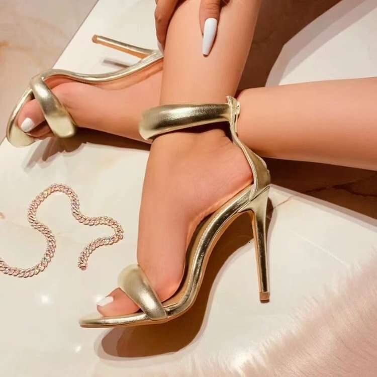 Size Plus Sexy Roman Designer Style Stiletto Heel Sandals for Women with One-Strap Designer shoe Back Zipper High Heels Fashion Shoes