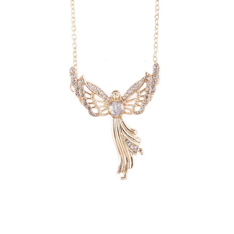 Fashionable Income Angel Wing Necklace Exquisite Angel Beloved Pendant Mothers Day Christmas Party Girl Gift 250807