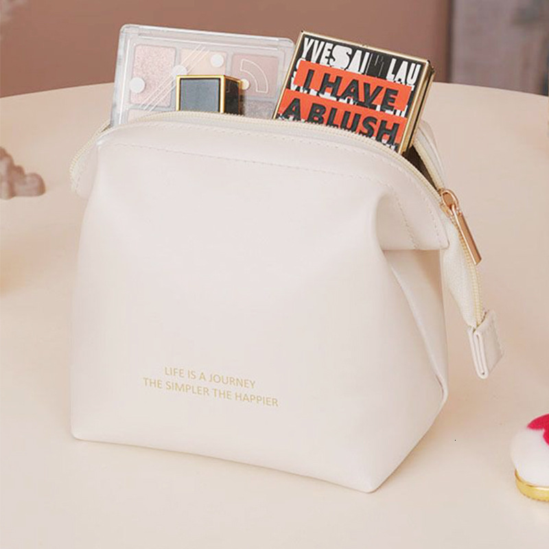 New PU Shell Makeup Korean Style Ins Trend Internet Celebrity Portable Small Travel Toiletry Bag for Women