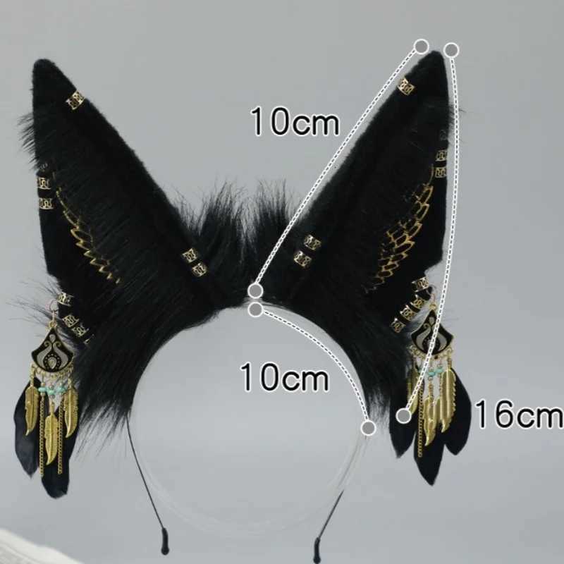 Handmade Plush Faux Fur Fox Ear Band Subcture Dress Up Wolf Hairband Halloween Cosplay Cool Party Props X250812