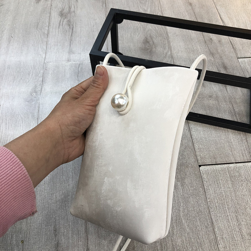 Spring/Summer Simple Pink Pearl Crossbody Small High-end Fashionable Mini Phone Bag for Women