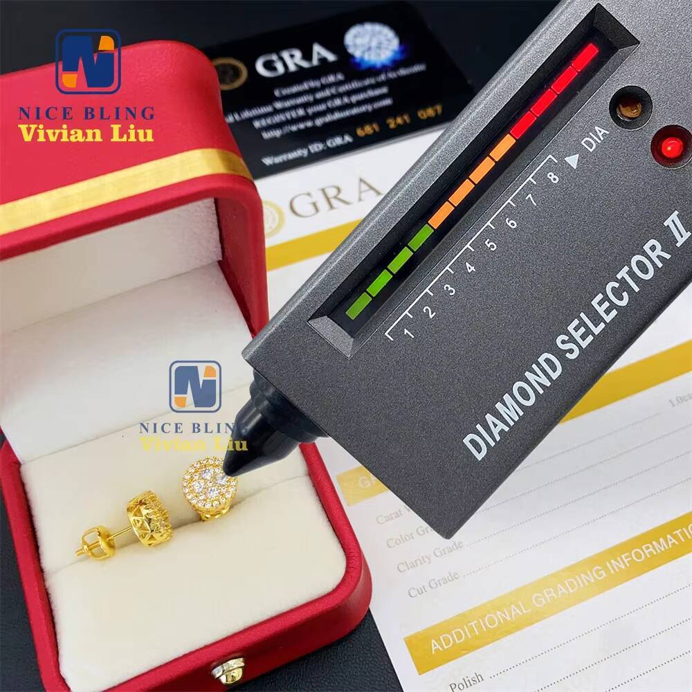 Pass Diamond Tester High Quality S925 Sterling Silver Luxury Fashion Jewelry Vvs Moissanite Stud Earrings
