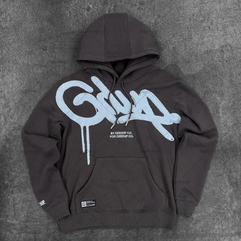 Colorful Retro Punk Letter Embroidery Casual Loose Hoodie Men 2025 High Street Trend Y2K Harajuku Oversized Sweatshirt Women y250729