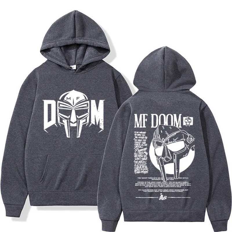 MF Doom Madvillain Metal Face Hoodies Oversize Vintage 90s Rapper Sweatshirt Men Women Harajuku Gothic Casual Hooded Streetwear Y250811