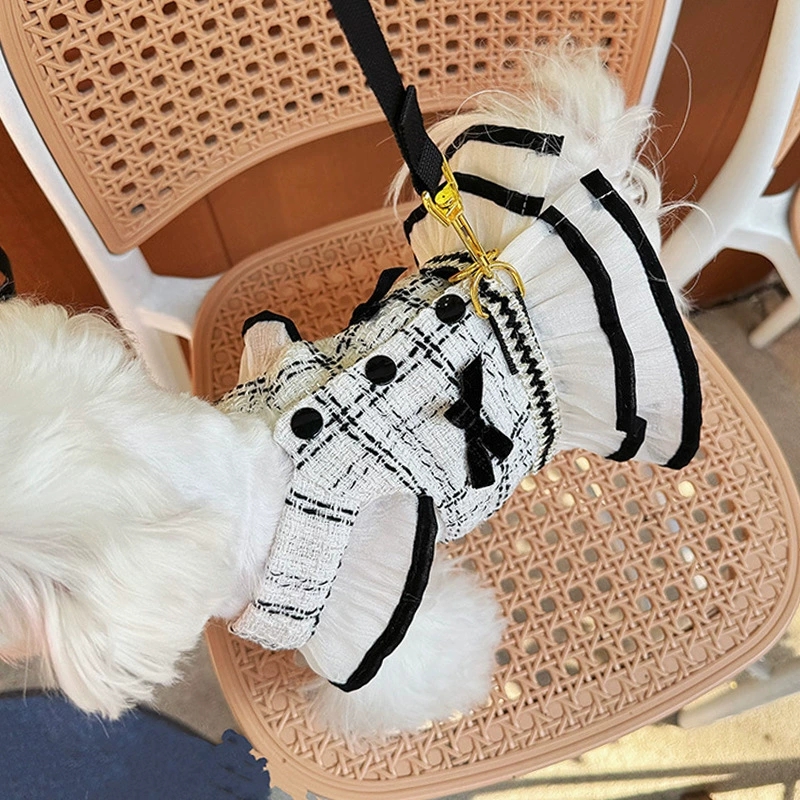 Luxury Harness Puppy Dog Leash Collar Set Pet Outside Walking Vest Dress Cat Animal Accessories Designer Outdoor Walk Vest