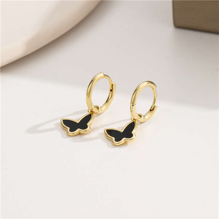 Star Butterfly Square Micro Inlaid Full Dia Small Clips High-end Fashion Earrings Simple Ear Jewelry