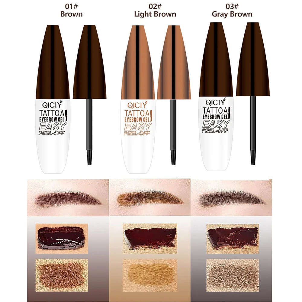 3 Color Semi anent Cream Peel-off Eyebrow Gel Quick-Drying Lasting Non- Eyebrow Pencil Natural Brow Tattoo Tint Makeup 250809