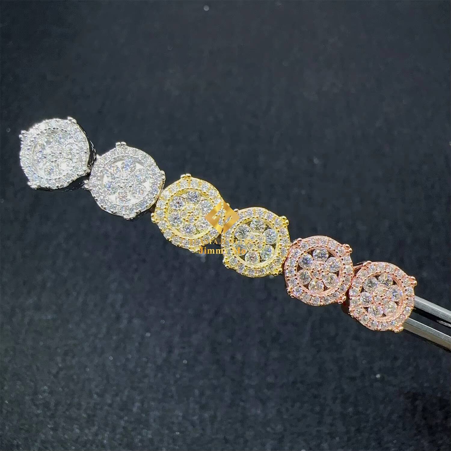 Best Selling Popular Hip Hop Earring Wholesale Price 925 Silver Iced Out Jewelry VVS Moissanite Diamond Men Stud Earrings